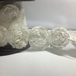 Sewing Craft flower on mesh