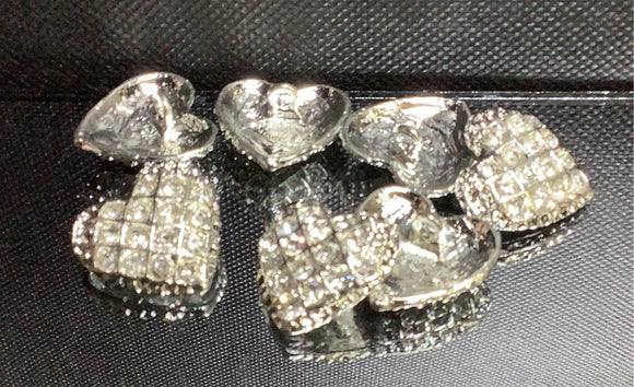 Heart shape diamanté  shank button