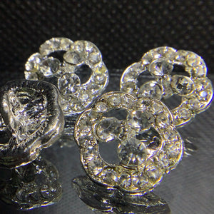 Diamonte encrusted flower shank button