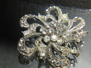 Clear Crystal Bridal Corsage Brooch