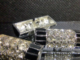 Half cylinder diamonte encrusted shank button 26mm