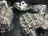 Heart shape diamanté  shank button
