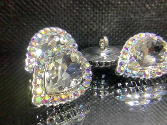 Teardrop Diamanté shank button