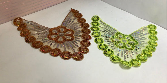 Sequin on organza piece