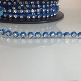 Single row crystal on plastic backing banding trim
