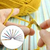 Luxbon-Pack Of  22 Sizes Multi coloured Aluminum Crochet Hooks Set Knitting Needles Craft Yarn 2mm-10mm