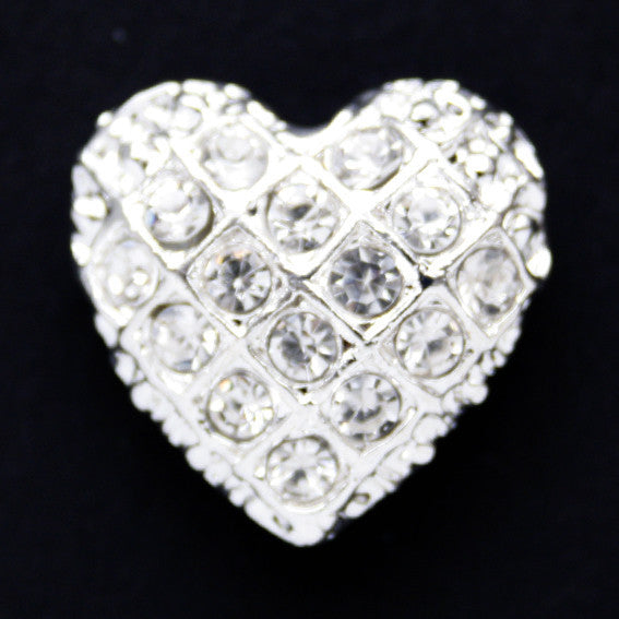 #0155 Heart shape diamonte shank button 22mm