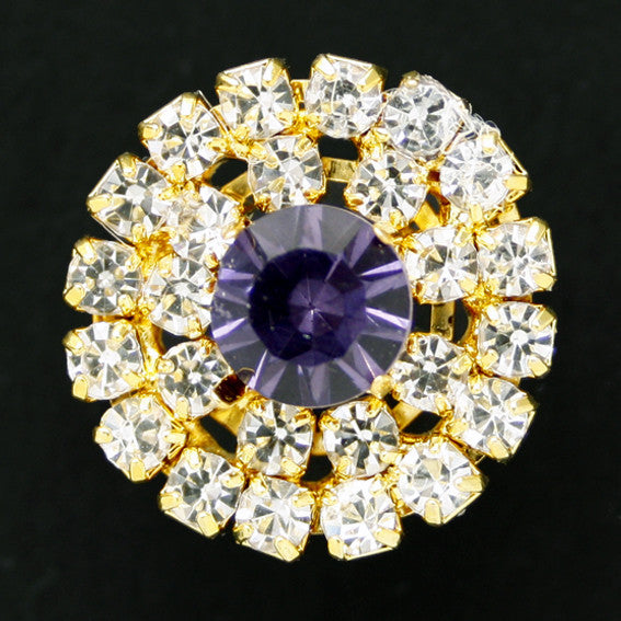 Round diamonte shank button 20mm