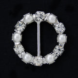 Round pearl with crystal buckle