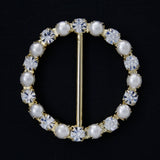 Round pearl with crystal buckle