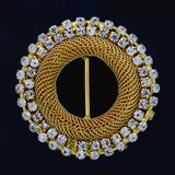 Double raw round crystal bulk with mesh chain