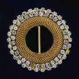 Double raw round crystal bulk with mesh chain