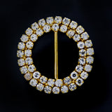 Round crystal buckle - Diamante on claw