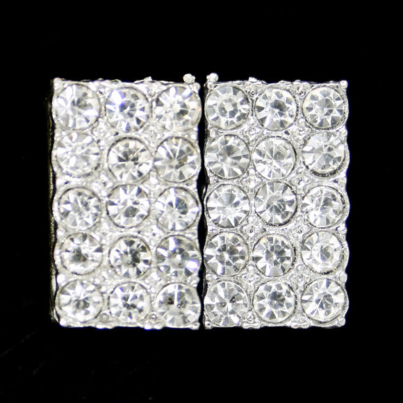 Square crystal clasp 15mm