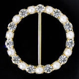 Round pearl with crystal buckle