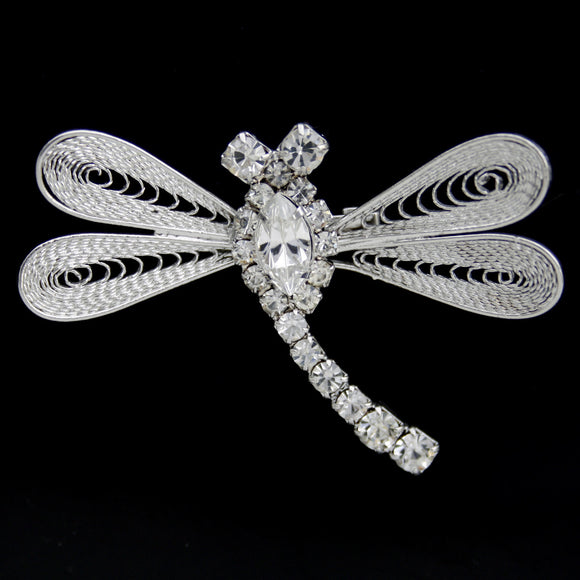 #0475 Crystal butterfly brooch 50mm