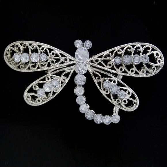#0477 Crystal butterfly brooch 70mm