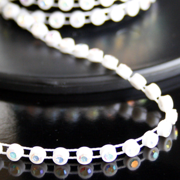 Crystal on plastic backing banding trim - none stretchable