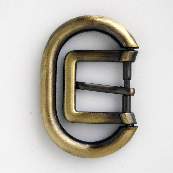 #0781 Antique Brass Double Loop Buckle 20mm