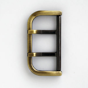#0790 Antique Brass Double Prong Buckle 50mm