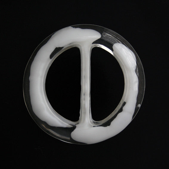 #1297 Round Acrylic Clear White buckle 38mm