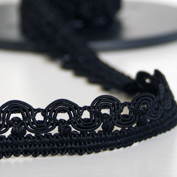 Scallop braid black 20mm