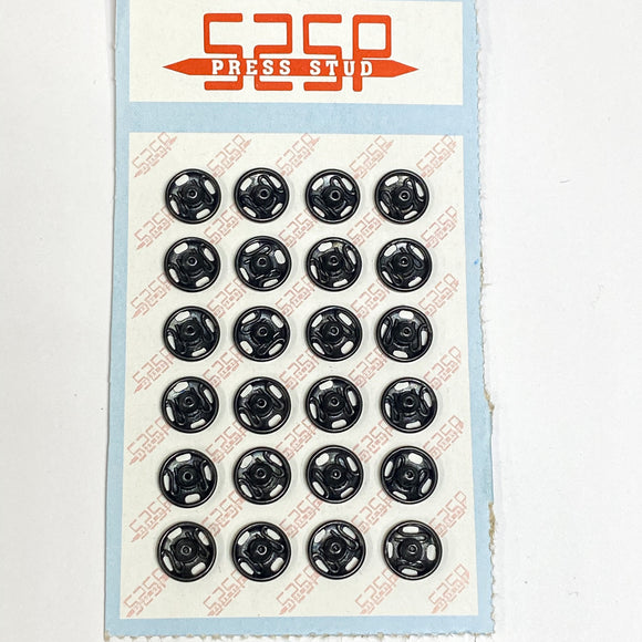 7mm Black Sew On Snaps