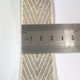 Winter Herringbone Webbing in Ecru & Taupe