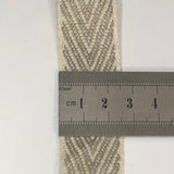 Winter Herringbone Webbing in Ecru & Taupe