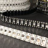 Black  or White Trim With Clear Crystals 15mm wide