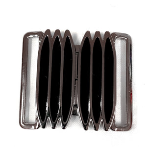 Gunmetal and Black Enamel Two Piece Buckle