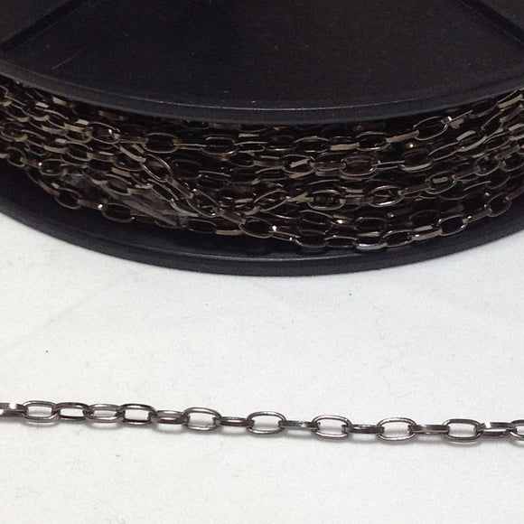 Gunmetal Oval Link Chain 4mm