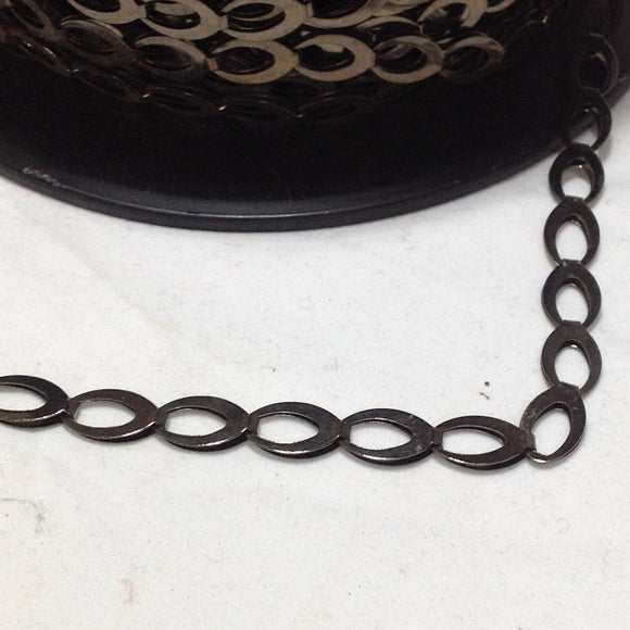 Gunmetal Grey Oval  Link Chain 9mm