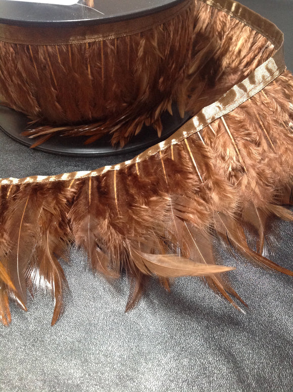 Brown Feather Trim  variable 8 - 14mm