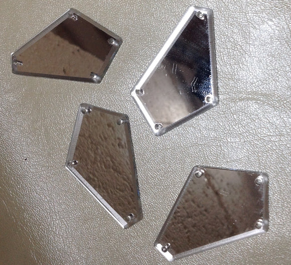 4 sided asymmetrical mirror beads- YGB201350