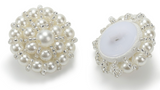 #AB-AZ190701 Faux Pearl Beads Flower Buttons