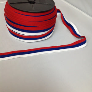 YT205003 Stripe Ribbing 30mm White, Blue And Red