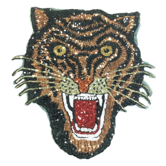 Tiger Head Embellished Patch