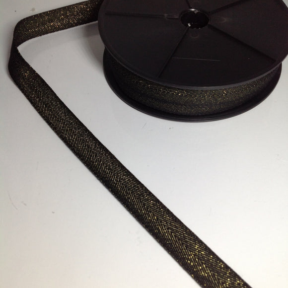 #YT204511 Gold/Black 20mm Herringbone Tape