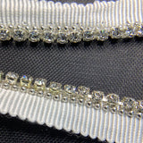 Crystal on petersham tape