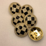 Black/White check shank button