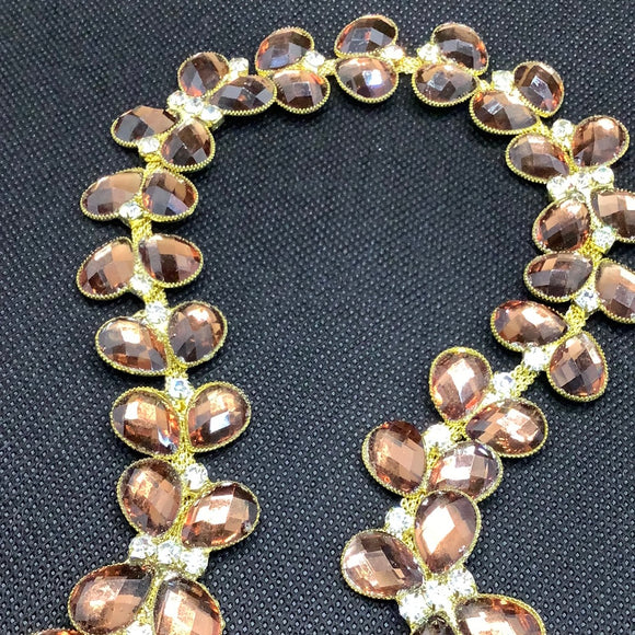 Crystal stud gold plated trim