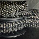 Triple row  crystal on plastic backing banding chain
