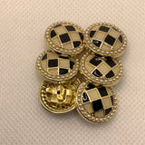 Black/White check shank button
