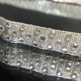 Hot fix diamanté on 10mm Lurex tape - Triple row