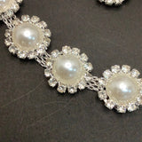 Diamanté APPLIQUÉ with pearl ribbon