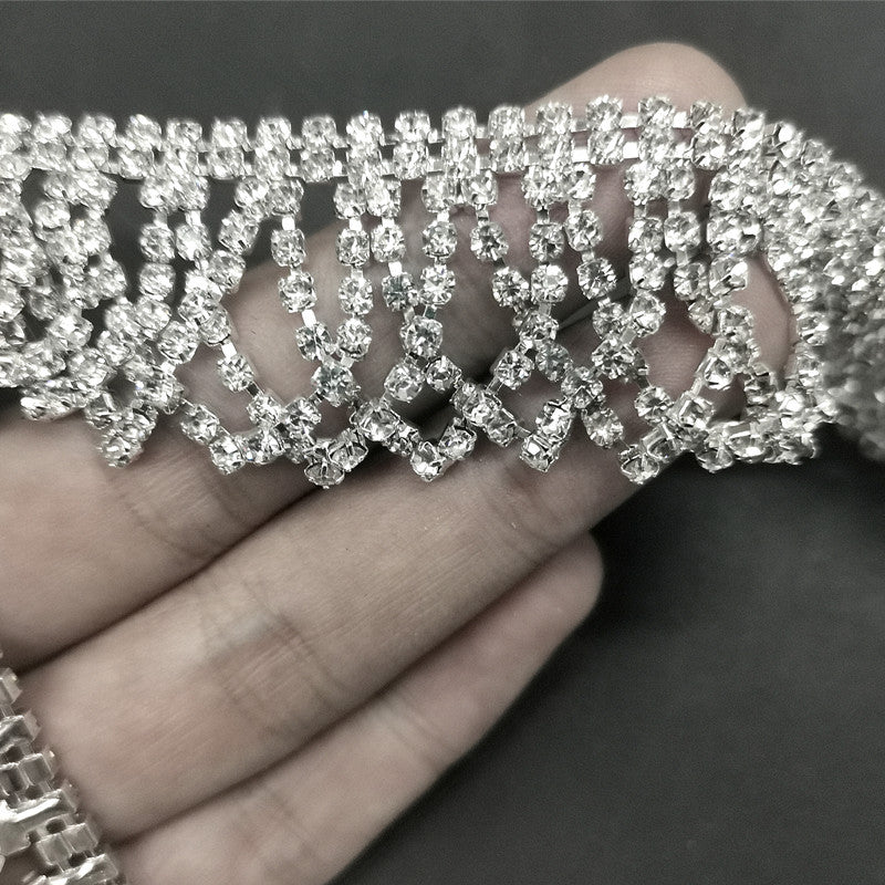 Overlapping Loop Crystal Rhinestone Fringe – www.jimmybuttons.com.au