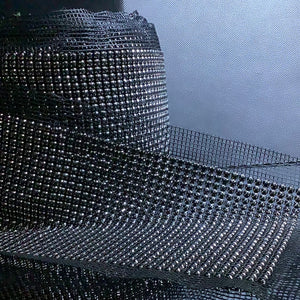 Black stone on netting