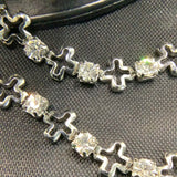 Diamanté with cross trims