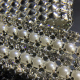 Crystal pearl in metal backing
